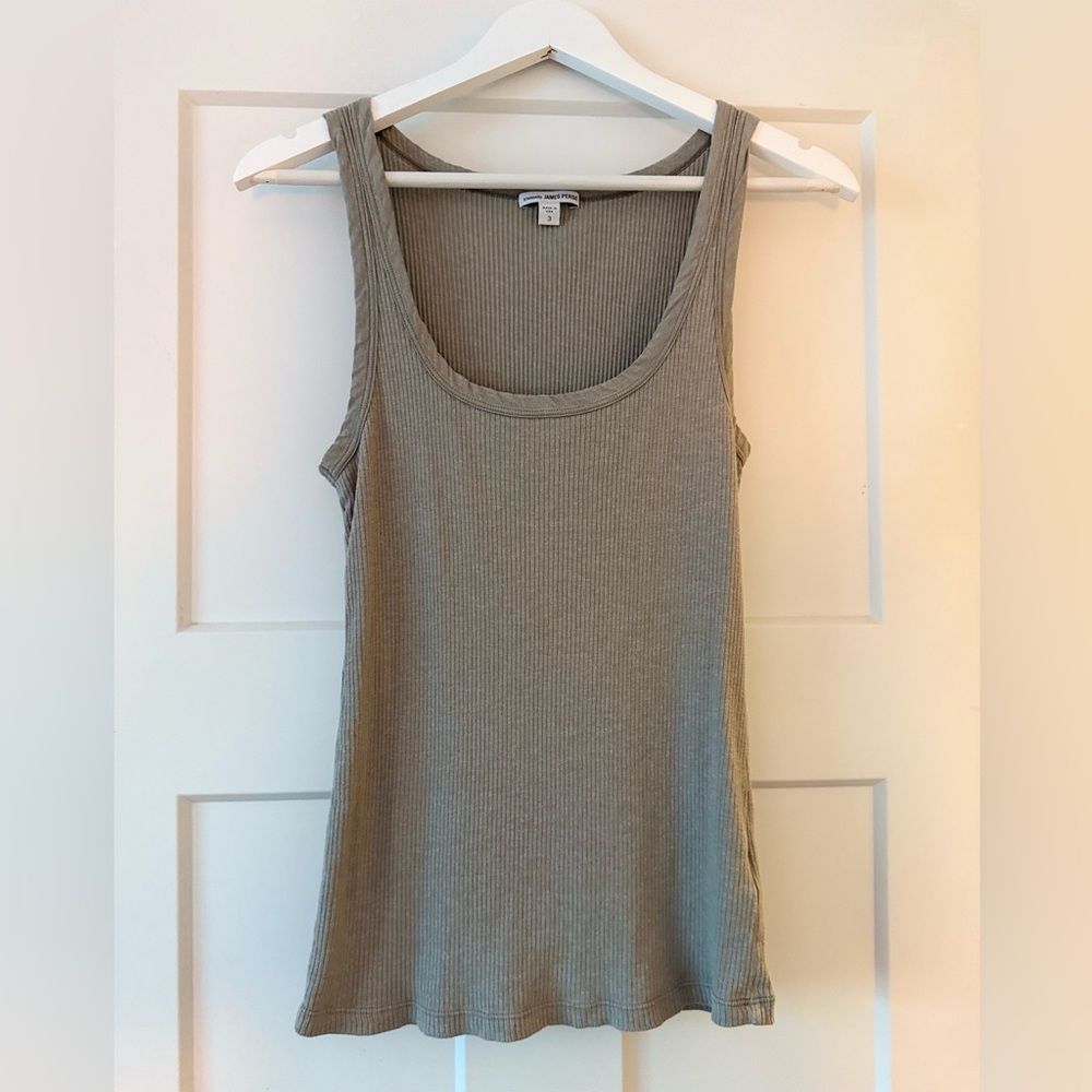 James Peres Ribbed Tank Top in Gray